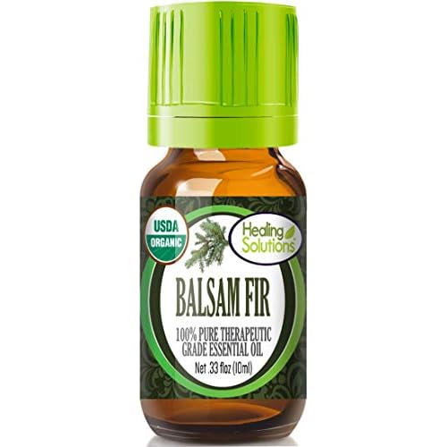 Healing Solutions Organic Balsam Fir Essential Oil 0.33 oz 10ml Pure, Undiluted Organic Balsam Fir Essential Oils for Diffuser
