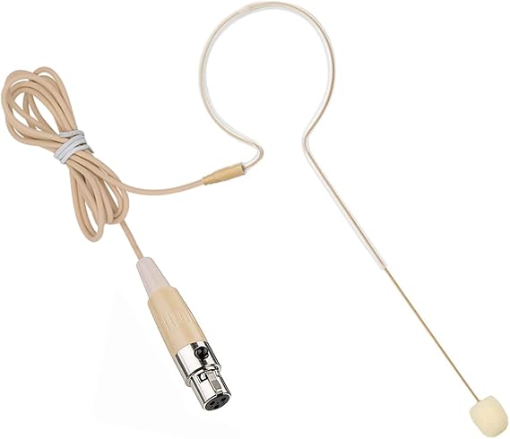 Headset Microphone Single Ear Earset Headworn Over Ear Hanging Condenser Omnidirectional Mic Compatible with AKG Wireless System Bodypack Transmitter with 1.2m Cable Mini XLR 3 Pin TA3F Plug