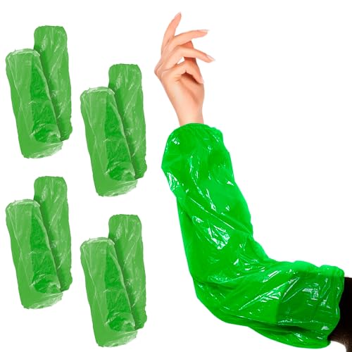 ABC PACK & SUPPLY Green Arm Sleeves Covers, 18 Inch, Pack of 2000, 1 Mil Polyethylene, Elastic Ends, Waterproof Waterproof Disposable Sleeve Covers