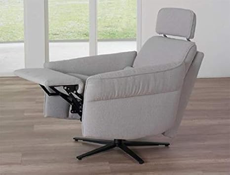 Himolla Aura Safran Leather Swivel Recliner Chair 8536-23L with Integrated Extending Footrest and Headrest