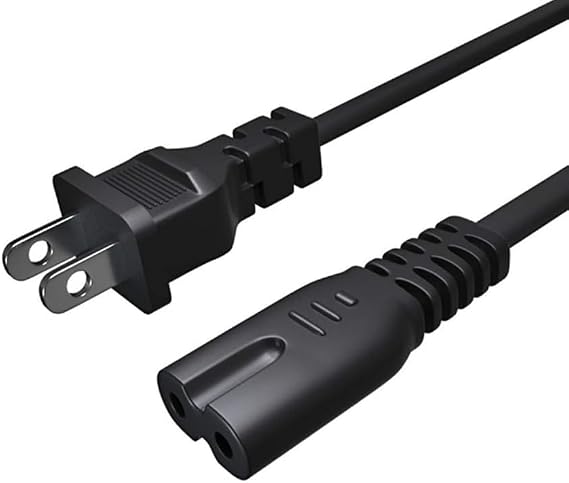 Tv Power Cord for Amazon fire tv Cable Samsung LG TCL Sony Crystal Tizen Smart Roku Google Quantum Panasonic HDR LED QLED Insignia Sharp Toshiba JVC Hisense 2 Prong TV Cable