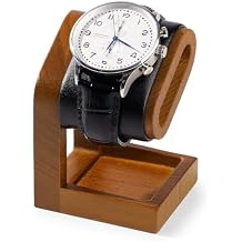 Single Watch Stand Display Solid Wood Jewelry Stand Display for Wristwatch Bracelet Bangle(Black)