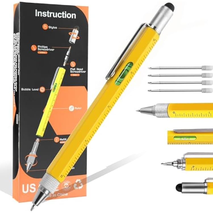 Gifts for Men, Stocking Stuffers for Adults, Multi Tool Pen Set Fathers Day Dad Gifts from Daughter Son Wife, Birthday Christmas Gift, Multitool Gadgets for Men Husband Him Grandpa