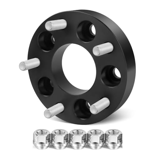 Dynofit 1Pc 5x4.5 to 5x5 Wheel Adapters for Jeep Spare Tire Jk Wk Wj Xk Wheels on Tj Yj Kk Xj Mj Kj Zj, 5x114.3mm to 5x127mm 1.25 Forged Conversion Wheel Spacers 12 Thread Adapter
