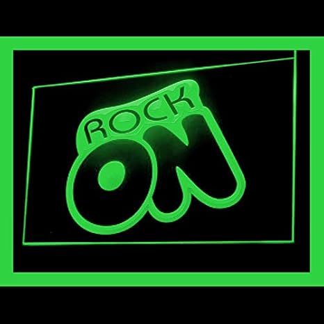 140066 Rock On Band Music Finger Harp Solid 3D Art Display LED Light Neon Sign