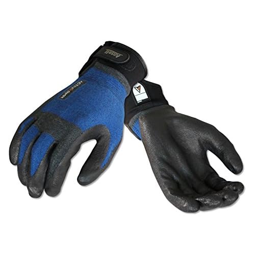 Ansell ActivArmr 97-002 KevlarStainless Steel HVAC Glove, Nitrile Coating, Adjustable Cuff, Medium Pack of 1 Pair