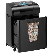 Woolsche Paper Shredder, 18-Sheet Cross Cut with 5.28-Gallon Pull Out Bin, P-4 Security Level, Shred Paper and Credit Card and CD, Durable&Fast with Auto Jam Proof System Shredder for Office