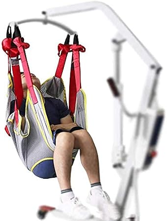 Lift Sling with Head Support, Medical Patient Lift Slings Large with Commode Opening, Full Body Mesh Transfer Lift Sling, Shower Sling Toilet Sling for Elderly & Patient up to 510 lbs