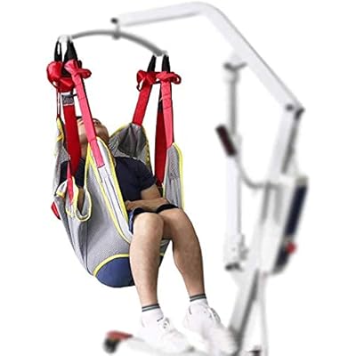 Lift Sling with Head Support, Medical Patient Lift Slings Large with Commode Opening, Full Body Mesh Transfer Lift Sling, Shower Sling Toilet Sling for Elderly & Patient up to 510 lbs