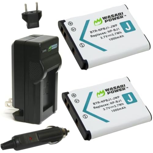 Wasabi Power NP-BJ1 Battery 2-Pack and Charger for Sony DSC-RX0, and DSC-RX0M2 RX0 II