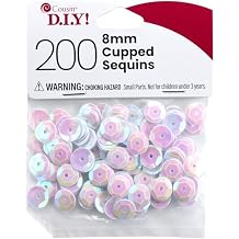 Sequins 8mm 200PC Iridescent White