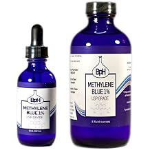 Methylene Blue, 1% USP Pharmaceutical Grade: 50 mL Bottle with 8 oz Refill Twin Pack Glass: 3rd Party Tested