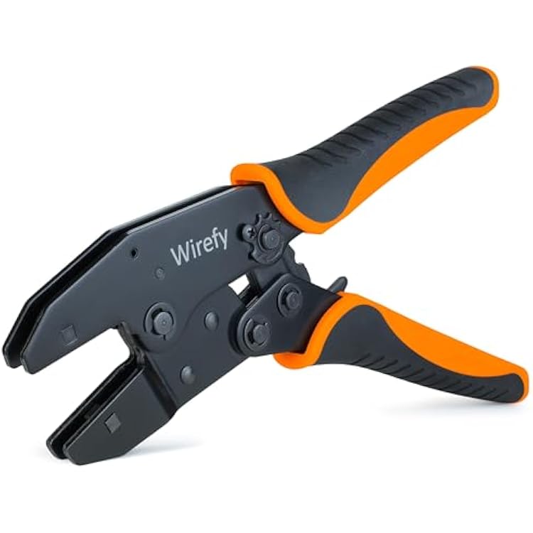 Wirefy 8.7 Quick-Change Die Crimping Tool Ratcheting Hand Crimper for 26-8 AWG Terminals | Interchangeable Dies Compatible