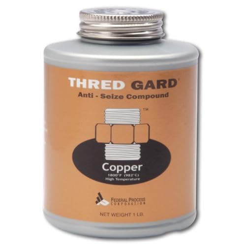 Gasoila Thred Gard Copper-Based Anti-Seize & Lubricating Compound with Brush Applicator, 1/2 lb High-Temperature Resistant Up to 1000F, Non-Dripping, Non-Hardening Formula for Nuts, Bolts, Valves