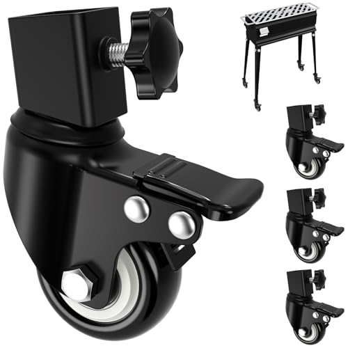 Caster Wheels Set for Blackstone Griddle Stand, 2 Inch Heavy Duty Casters for Blackstone 17 & 22 Griddle Stand, 360 Degree Silky Swivel, Pack of 4