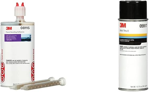 3M Panel Bonding Adhesive, 08115, OEM Recommended Two-Part Epoxy, 200 ml/6.75 fl oz Cartridge Weld-Thru Coating II, 05917 Zinc Based Aerosol Coating, Resists Weld Spatter, 12.75 oz Net Wt/361 g