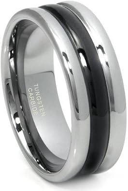 Titanium Kay Black Tungsten Carbide Wedding Band Ring