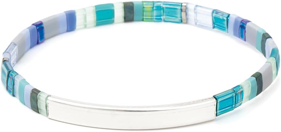 Scout Curated Wears - Good Karma Miyuki Bracelet - Just Breathe - TurquoiseGreenSilver