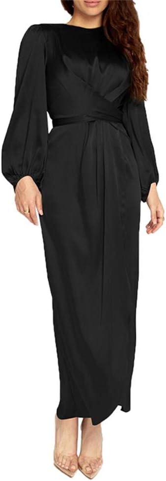 Casual Muslim Women's Long Dress Women Dubai Dress Kaftan Abayas Islamic Abaya Sleepwear