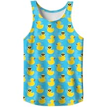 Men's 3D Graphic Tank Top, Summer Beach Sleeveless Novelty Tee, Breathable Rave Tank Top
