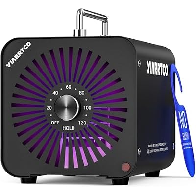 Ozone Machine Generator 40,000mgh 8000 Sq. Ft. Ozone Machine Odor Removal for Home and Car with 120min timer All Metallic Black