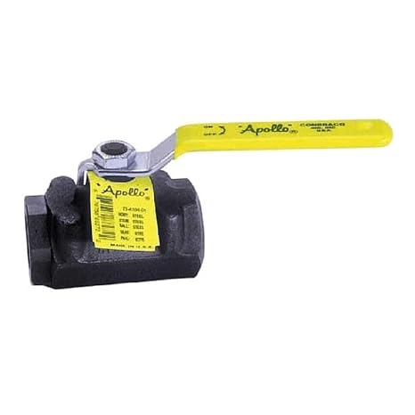 Apollo 73A-100 Series Carbon Steel Ball Valve, Two Piece, Inline, Latch-Lock Lever with Nut, 1 NPT Female