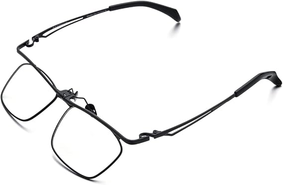 FONEX 180 Flip Titanium Glasses Frame for Men,Square Eyewear Optical Eyeglasses F8043