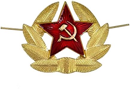 SOVIET ARMY RED STAR INSIGNIA USSR HAMMER & SICKLE HEAD GEAR ORNAMENTAL PIN BADGE Set of 5