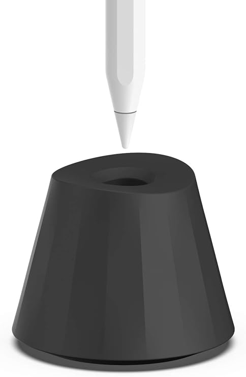 NimbleStand Premium Silicone Vertical Stand for Apple Pencil, Black | For Apple Pencil 1/2/Pro/USB-C, Premium Silicone, Stable Vertical/Horizontal Placement, Works with Most Sleeves or Grips