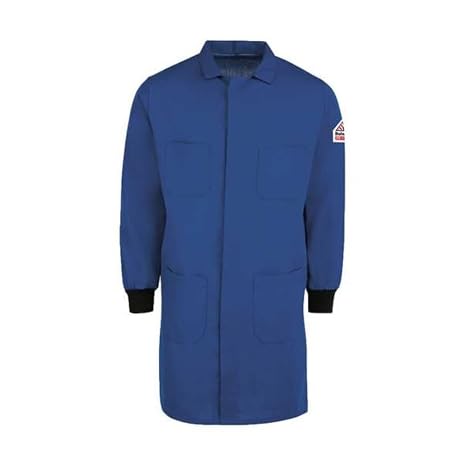 Workrite Fr Mens Flame-Resistant Lab Coat,Blue,L