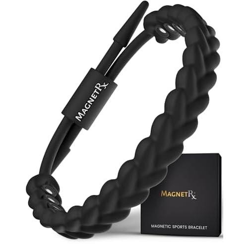 MagnetRX Magnetic Sports Bracelet for Men Ultra Strength Magnetic Balance Bracelet for Men & Women with Adjustable Clasp Waterproof & Sweatproof Silicone Golf Bracelets for Everyday Wear