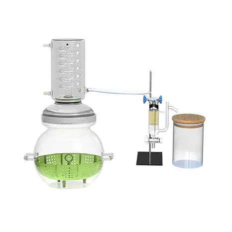 4000ML Essential Oil Extraction Distillation Apparatus Water Distiller Purifier Lab Glassware Distillation Kit with Essential Oil Separator Hydrosol Moonshine Distiller (with Separator)