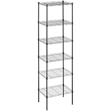 BestOffice 6-Shelf Storage Shelves, Adjustable Shelving Unit Wire Shelving Metal Shelves,11.8" D x 16.7" W x 63.6" H,Black