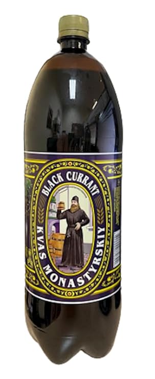 Ukrainian Black Currant Monastery "Monastyrskiy" Kvas Rye Bread Drink 67.6 fl oz / 2L