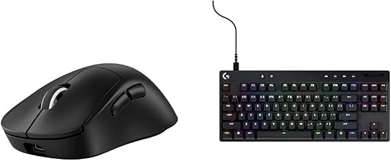 Logitech G Pro X Superlight 2 DEX Lightspeed Wireless Gaming Mouse + G Pro X TKL Rapid Tenkeyless Wired Gaming Keyboard - Black
