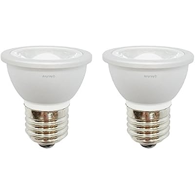 Anyray 2-LED 5W Light Bulbs HR16 120V E27 MR-16 JDR C Hood Lamp Short Neck E26 6000K Cool White
