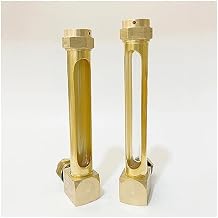 BSP Male Thread L-Shape Brass Oil Liquid Level Indicator Sight Glass Gauge - Two Window 1PC(Two Window 3/8",80mm)