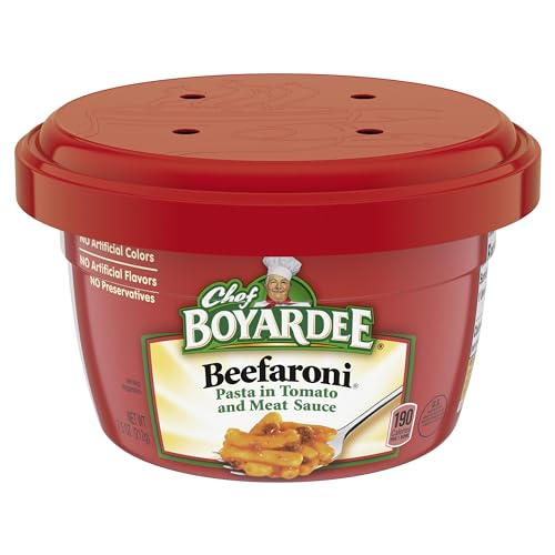 Chef Boyardee Beefaroni Pasta, Microwave Food, 7.5 OZ Microwaveable Bowl 12 Bowls