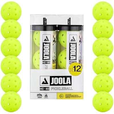 JOOLA HC-40 Hardcourt Pickleball Balls with Storage Tube - USAP Approved Balls for Tournament Play - Durable Pickleballs for Indoor Play & Outdoor Courts