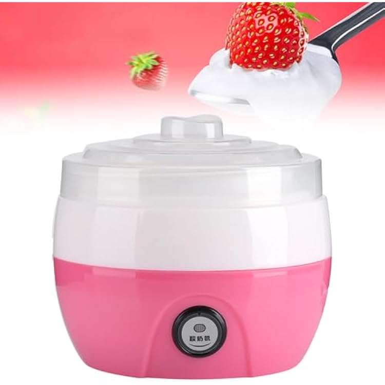 Automatic Electric Yogurt Maker, 220V Home Organic Yogurt Machine with Plastic Containers for Custom Flavor & Thickness, Pink