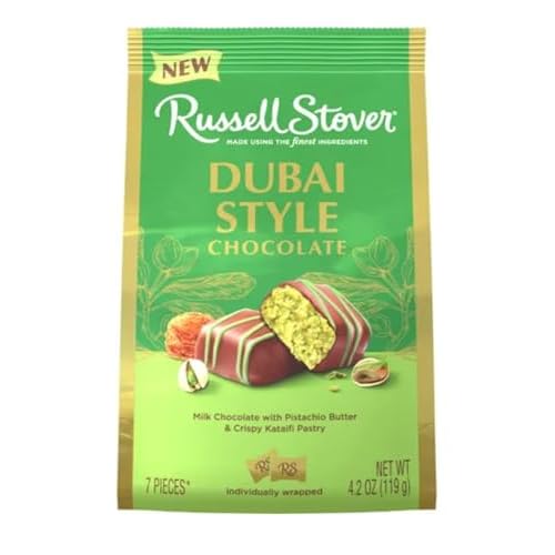 Russell Stover Dubai Style Chocolate - Made Using the Finest Ingredients - Milk Chocolate with Pistachio Butter