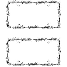 Barbed Wire II Chrome License Plate Frame - 2 Pack