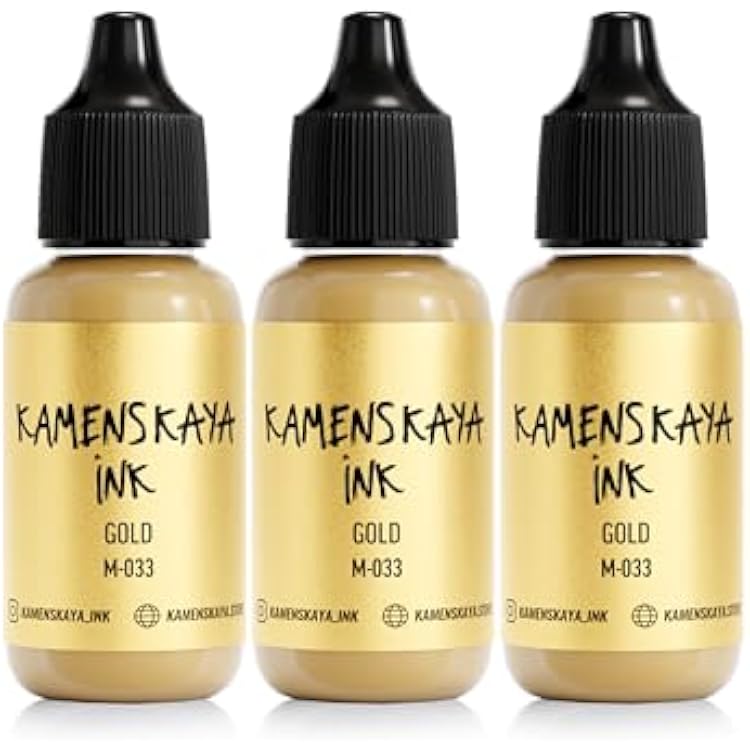 Metallic Alcohol Ink Set: Gold Alcohol Ink, 3 pcs 0.51 fl oz 15 ml Each
