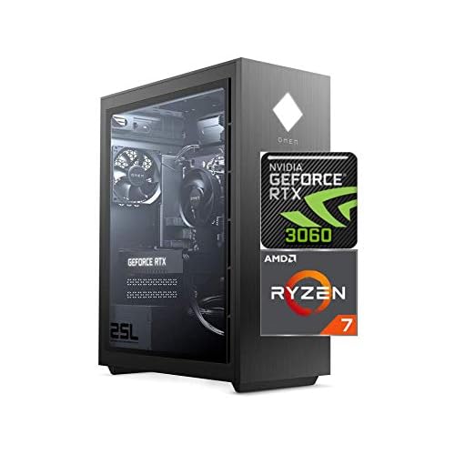 2021 Newest HP OMEN 25L Gaming Desktop PC, AMD 8-Core Ryzen 7 3700XUp to 4.4GHz, GeForce RTX 3060 12GB, HyperX 16 GB DDR4 RAM, 1TB HHD512GB PCIe NVMe SSD, Windows 10, RGB Lighting  Generic Mouepad