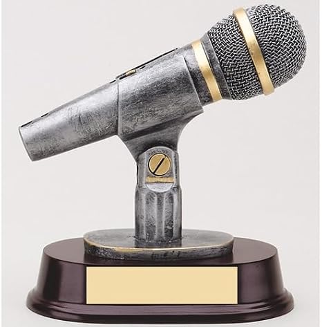 Microphone Trophy with 3 Lines of Custom Text