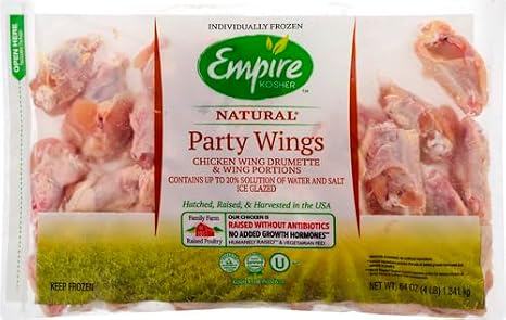 Empire Kosher, Frozen Chicken Party Wings, 64 oz
