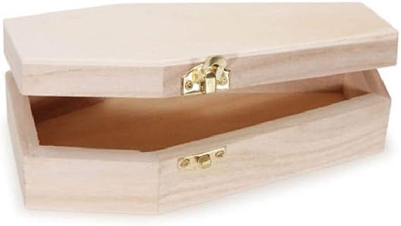 DARICE Unfinished Wood Coffin: 6 x 3 x 2 inches