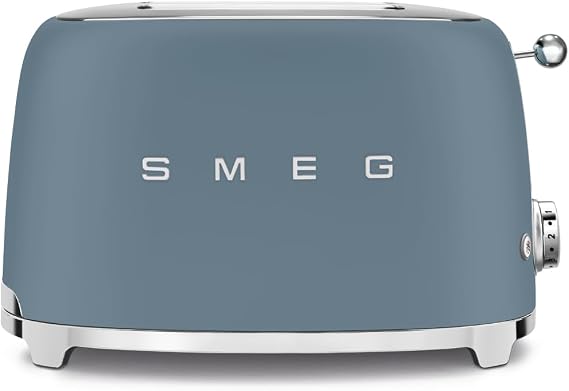 Smeg TSF01SBMUK 50's Style 2 Slice Toaster, 6 Toasting Levels, Large Compartments, 950W, Storm Blue