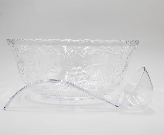 Fruit Punch Bowl 2 Gallon Embroidered Design with Ladle