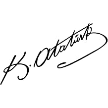 Kemal Atatürk İmza Sticker Araba Oto Araç Sticker 20 x 5,5 cm Siyah